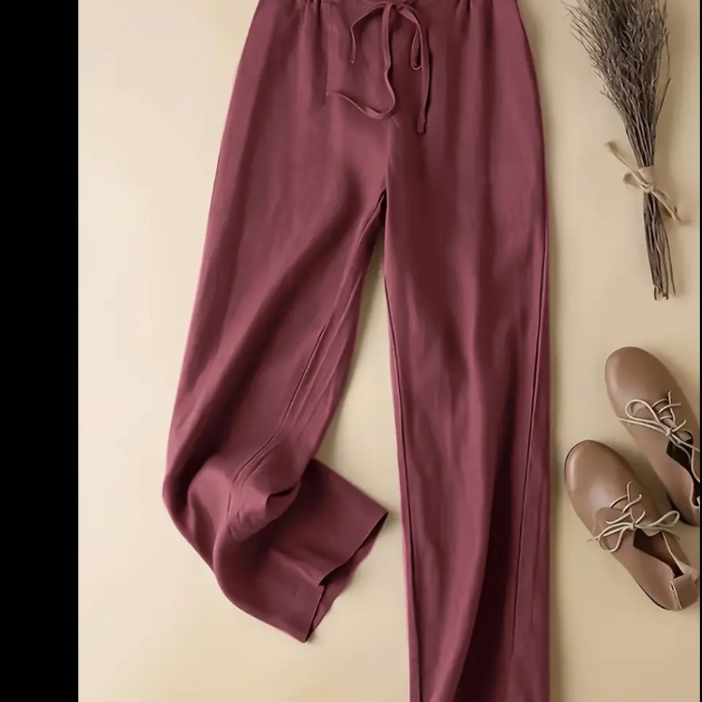 NEW! Pact Plum Wine Luxe Signature Wide Leg Pant  NWT!